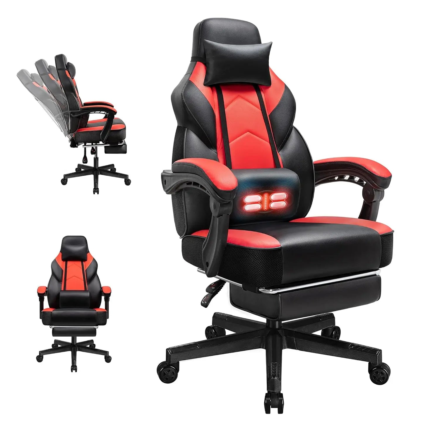 Gaming Chairs for Adults, Computer Chair with Footrest and High Back, Big and Tall Gamer Chair's with Massage, Customized
