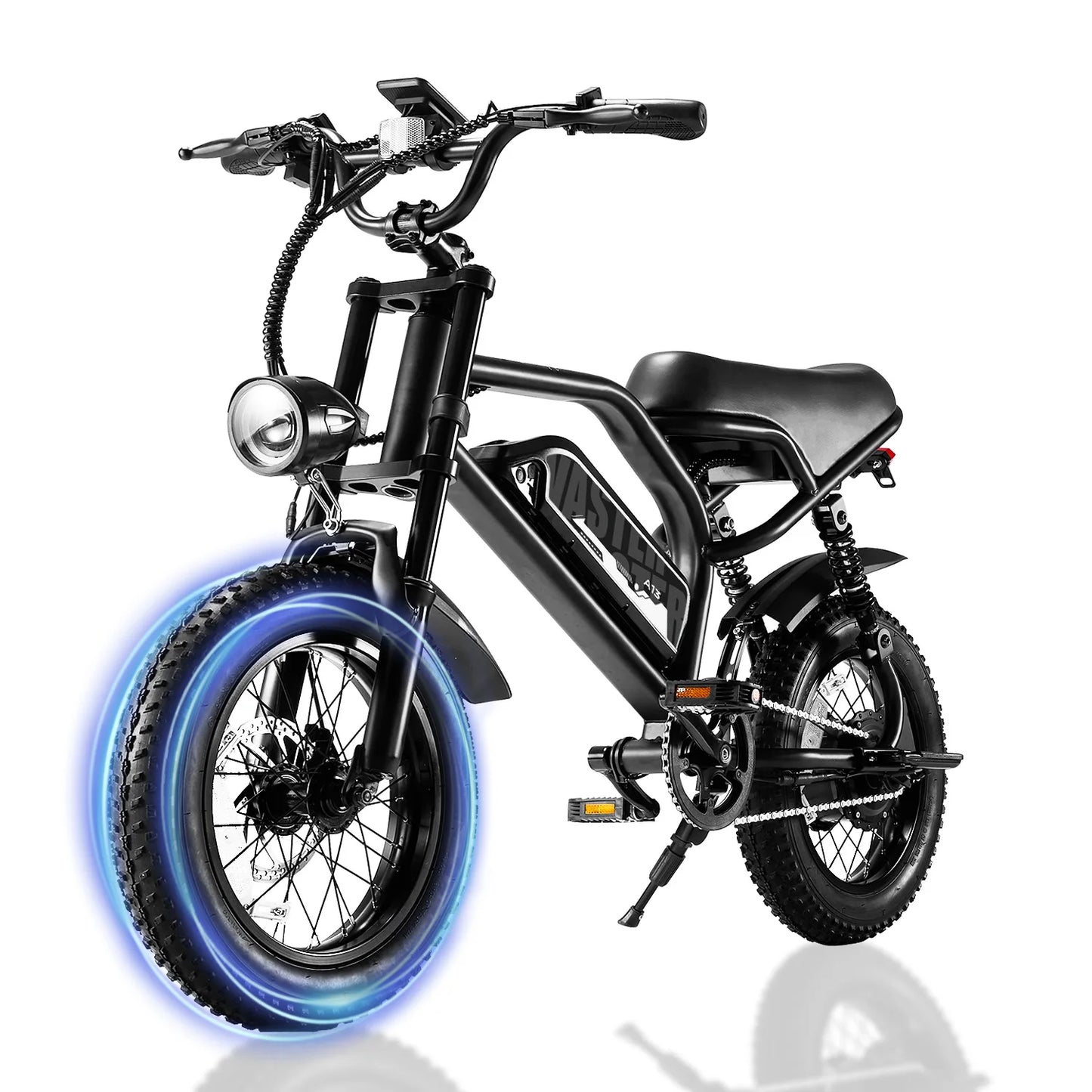 VDL Mountain Electric Bike , 16" Fat Tire Ebike, Wider Seat 250W Peak Motor, Removable Battery, Front Fork Suspension
