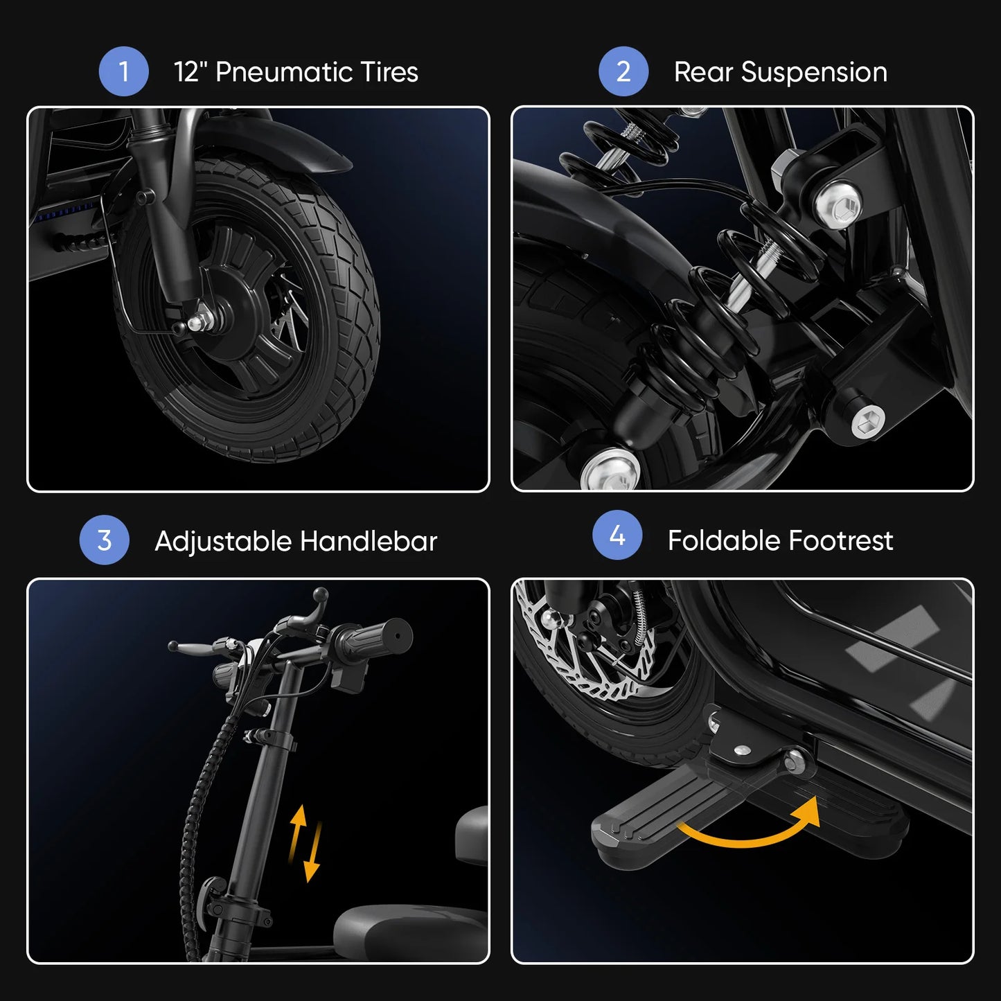 Eilleo Spacewalk 48V Electric Scooter for Adults with Large Pet Basket 750W Motor,18.75MPH Foldable Commuter E-Scooter with Seat