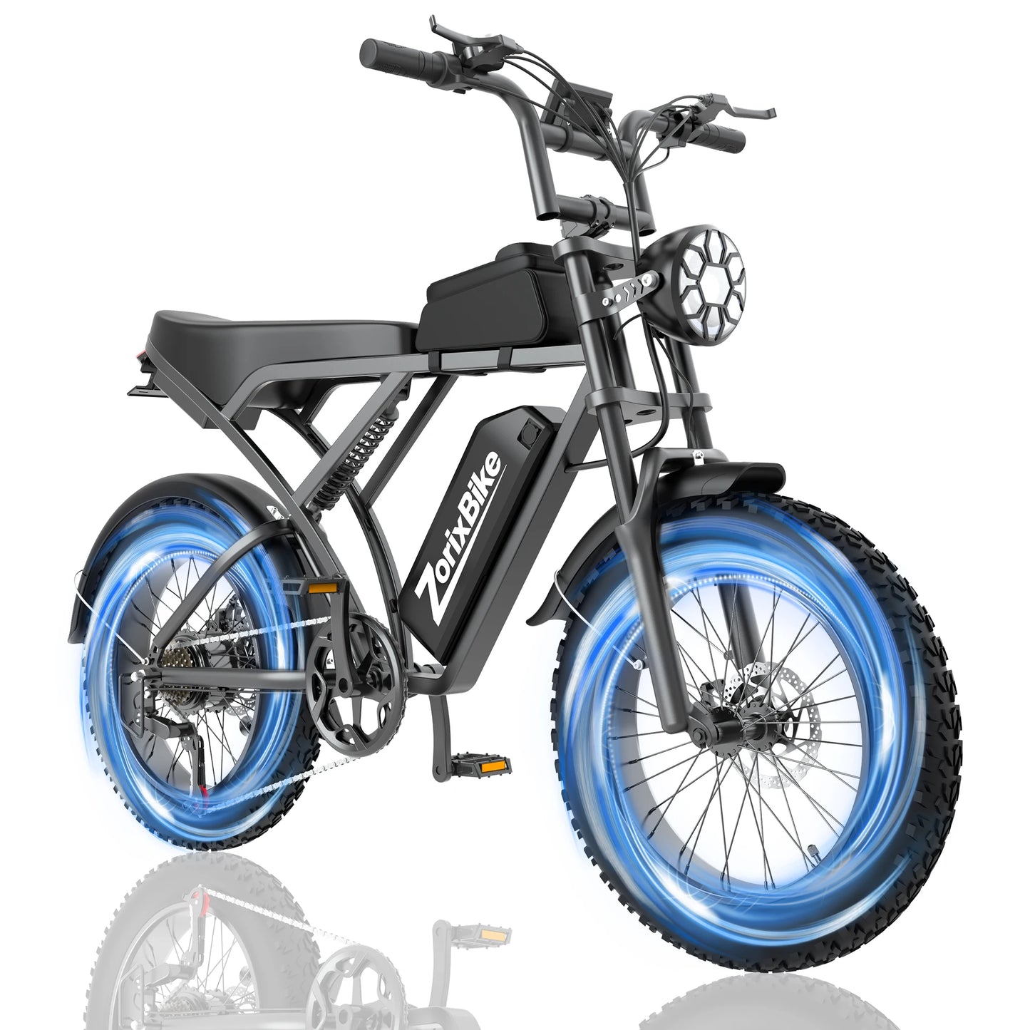 ZorixBike Z6 Adult Ebike 1500W Motor 48V20Ah Lithium Battery High-Tensile Steel Frame Full-Color LED Display 7-Speed Gears