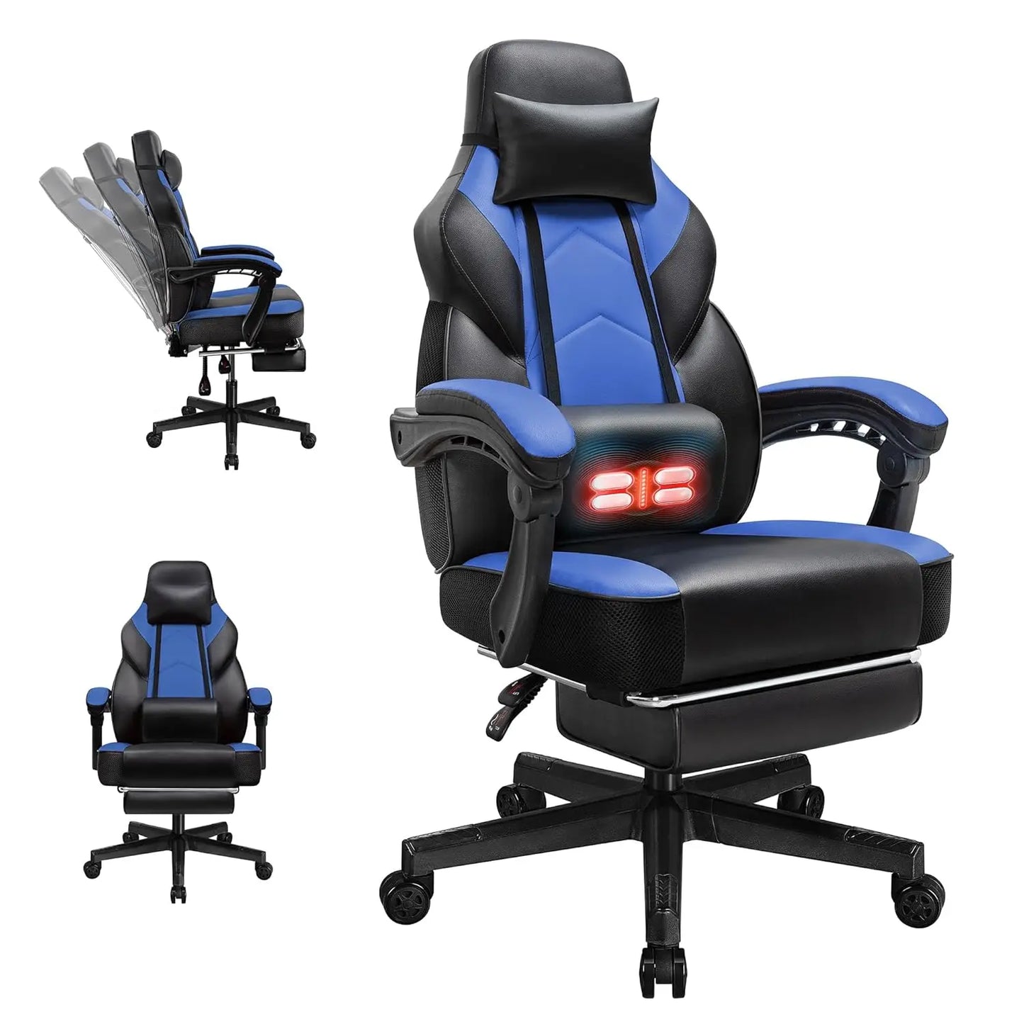 Gaming Chairs for Adults, Computer Chair with Footrest and High Back, Big and Tall Gamer Chair's with Massage, Customized