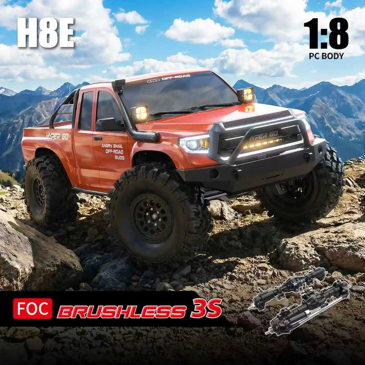 RC Adult Off Road 4X4 HYPER GO MJX H8E 1:8  Rc Toys CarRemote Control Rc Truck Rc Crawler 2.4G Brushless High Speed