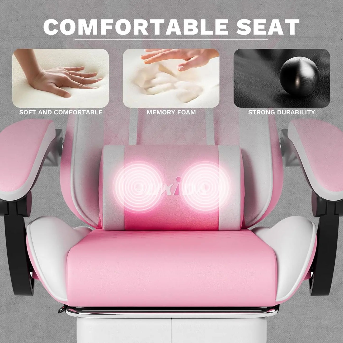 Ergonomic Video Gamer Chairs Gaming Computer Chairs Gamer Chairs for Adults Massage Lumbar Support Swivel Height, Customized