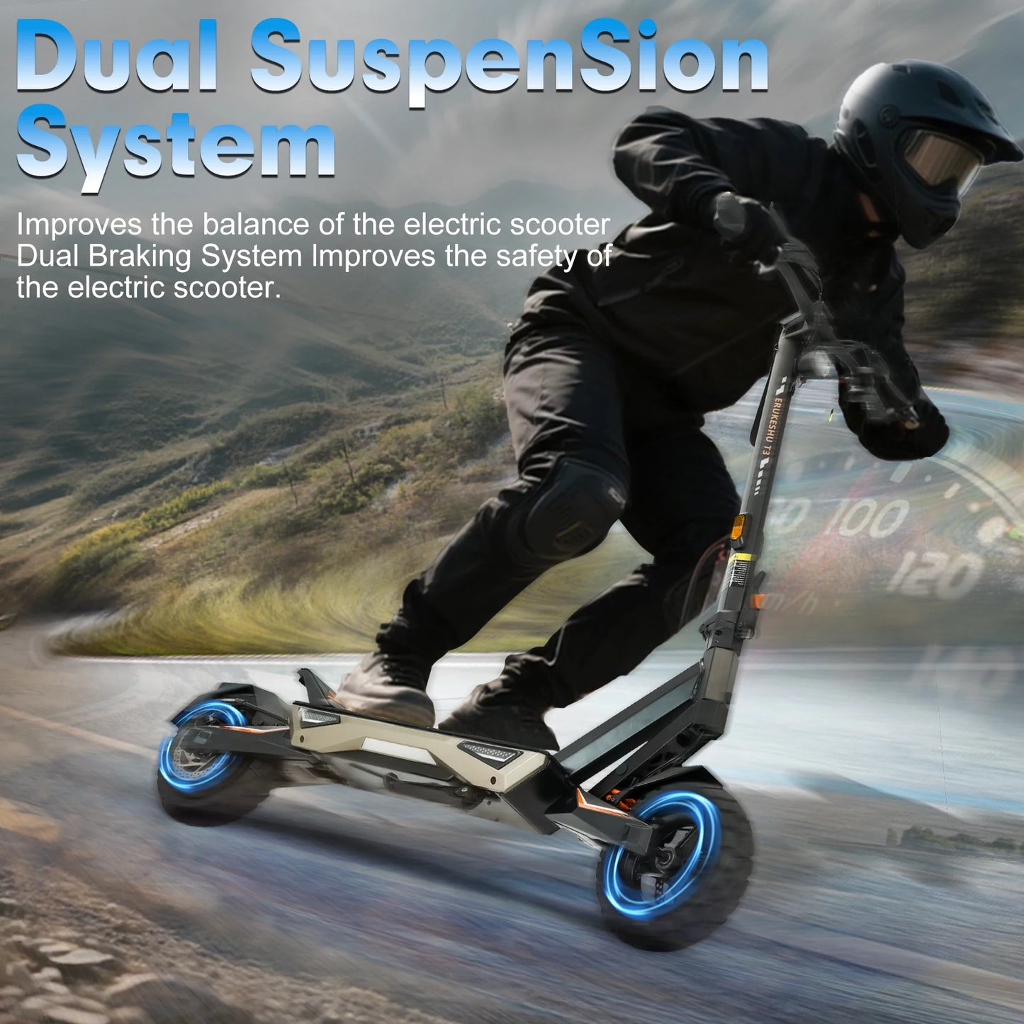Electric Scooter 1500W Motor for Adults, 48V Battery, 40mph Max Speed, Up to 45 Miles Range, 10 Inch Tires