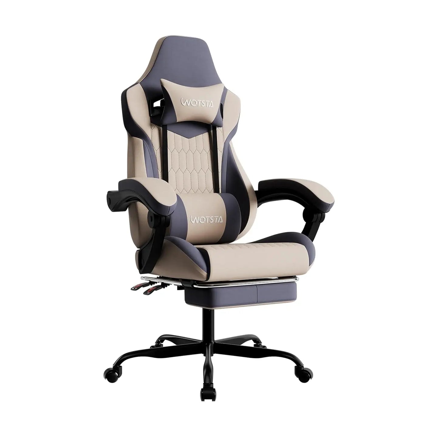 Gaming Chair with Footrest, High Back Gaming Chairs PVC Leather Ergonomic Gamer Chair with Adjustable Headrest, Customized