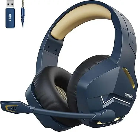 BINNUNE BW01 Wireless Gaming Headset with Mic for PC PS4 PS5 2.4G Bluetooth USB Gamer Headphones with Mic for Laptop Computer