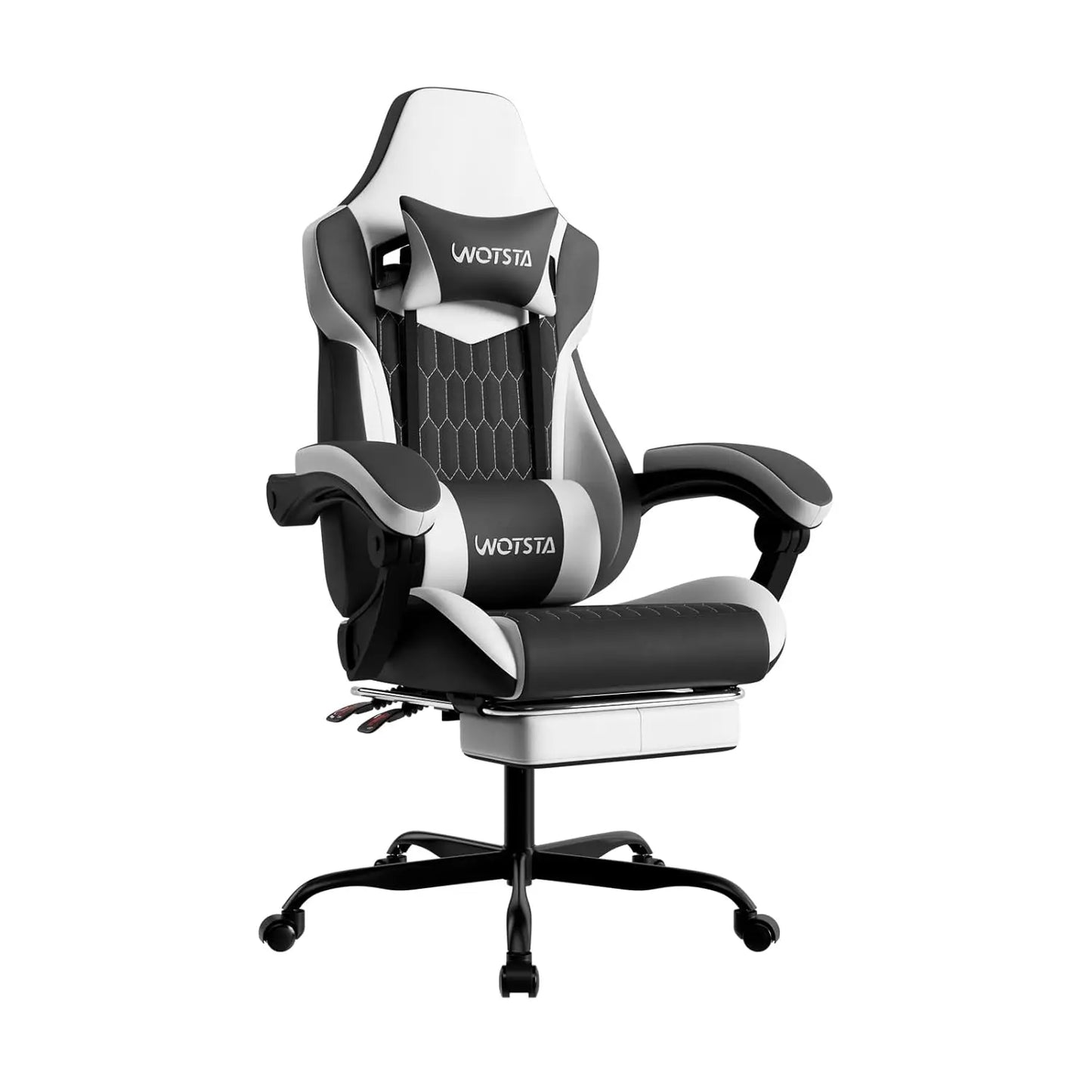 Gaming Chair with Footrest, High Back Gaming Chairs PVC Leather Ergonomic Gamer Chair with Adjustable Headrest, Customized