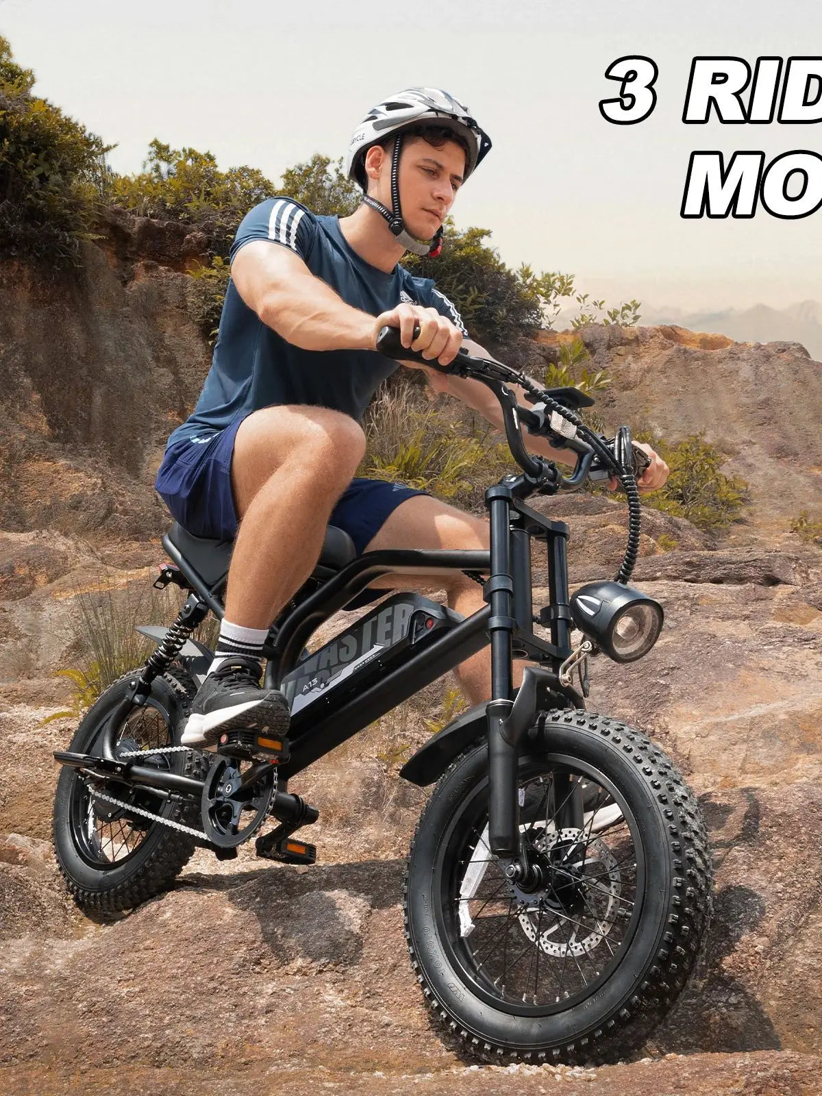 VDL Mountain Electric Bike , 16" Fat Tire Ebike, Wider Seat 250W Peak Motor, Removable Battery, Front Fork Suspension