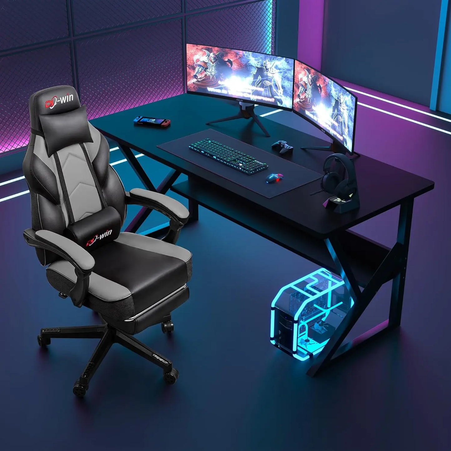 Gaming Chairs for Adults, Computer Chair with Footrest and High Back, Big and Tall Gamer Chair's with Massage, Customized