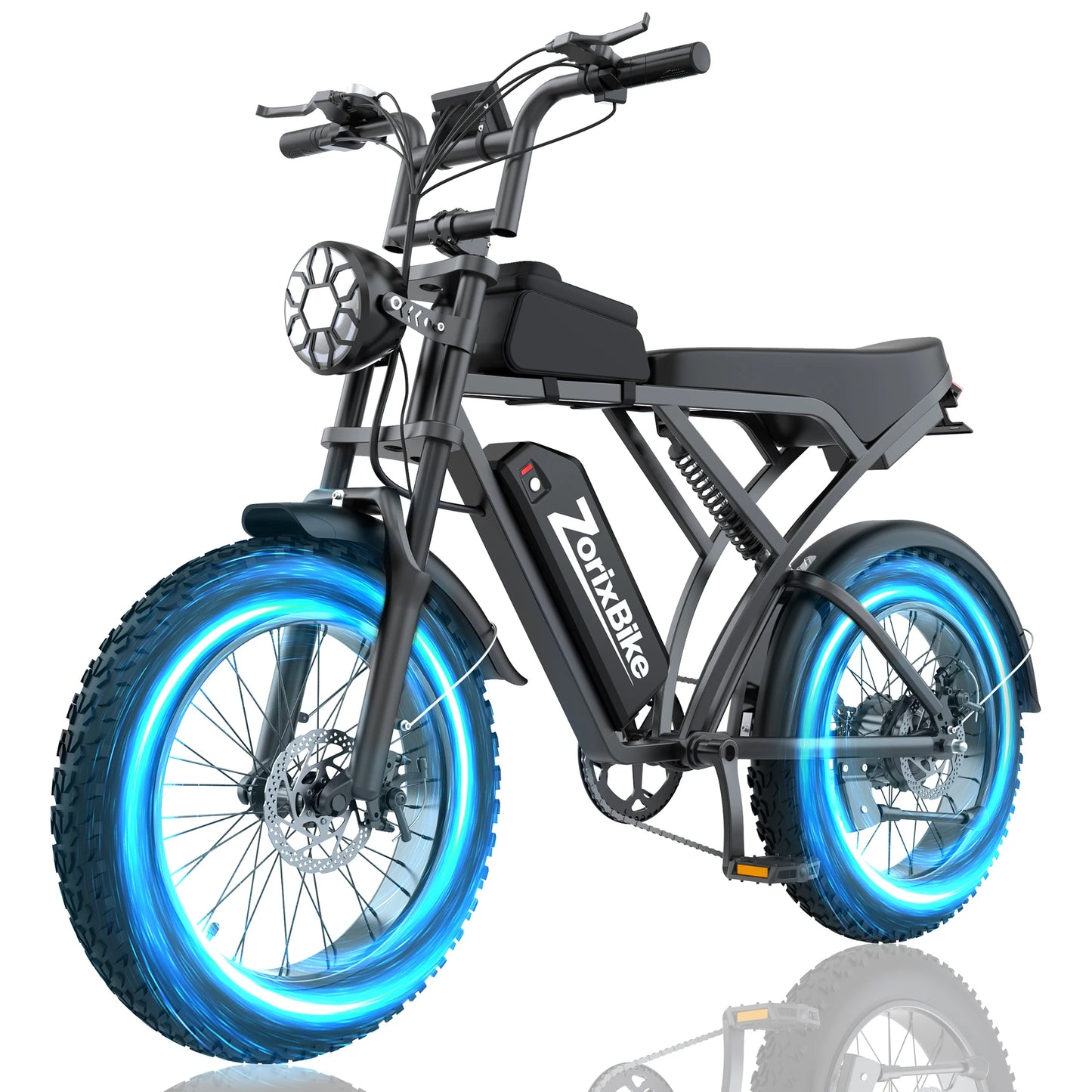 ZorixBike Z6 Adult Ebike 1500W Motor 48V20Ah Lithium Battery High-Tensile Steel Frame Full-Color LED Display 7-Speed Gears