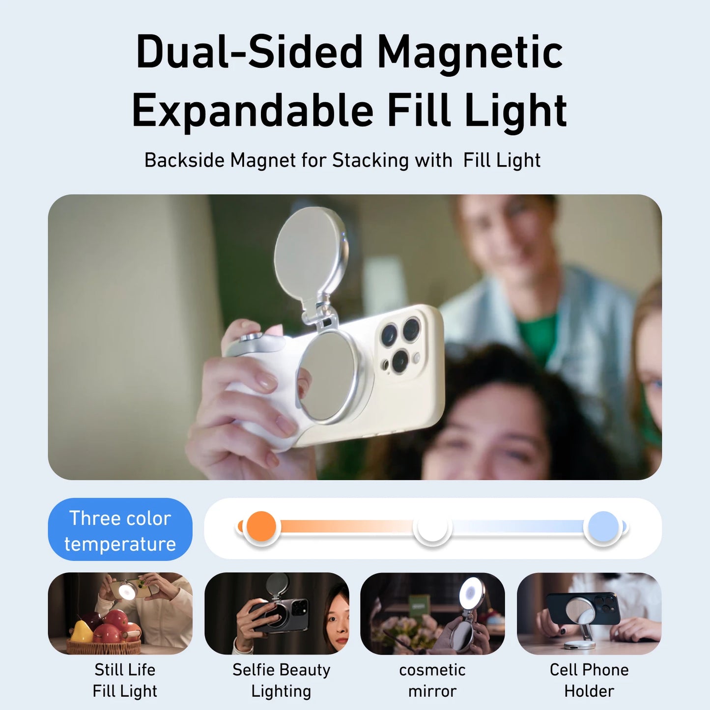 TELESIN Magnetic Phone Camera Shoot Hand Grip Universal Smart Phone Holder Shooting Aid Remote Control Handle for Iphone Andriod
