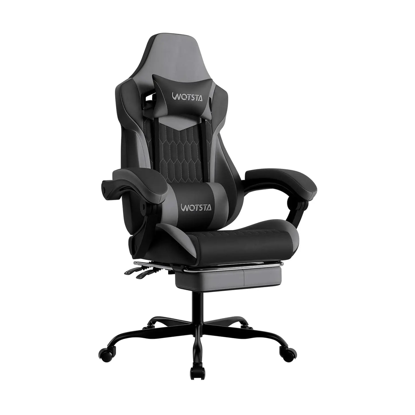 Gaming Chair with Footrest, High Back Gaming Chairs PVC Leather Ergonomic Gamer Chair with Adjustable Headrest, Customized
