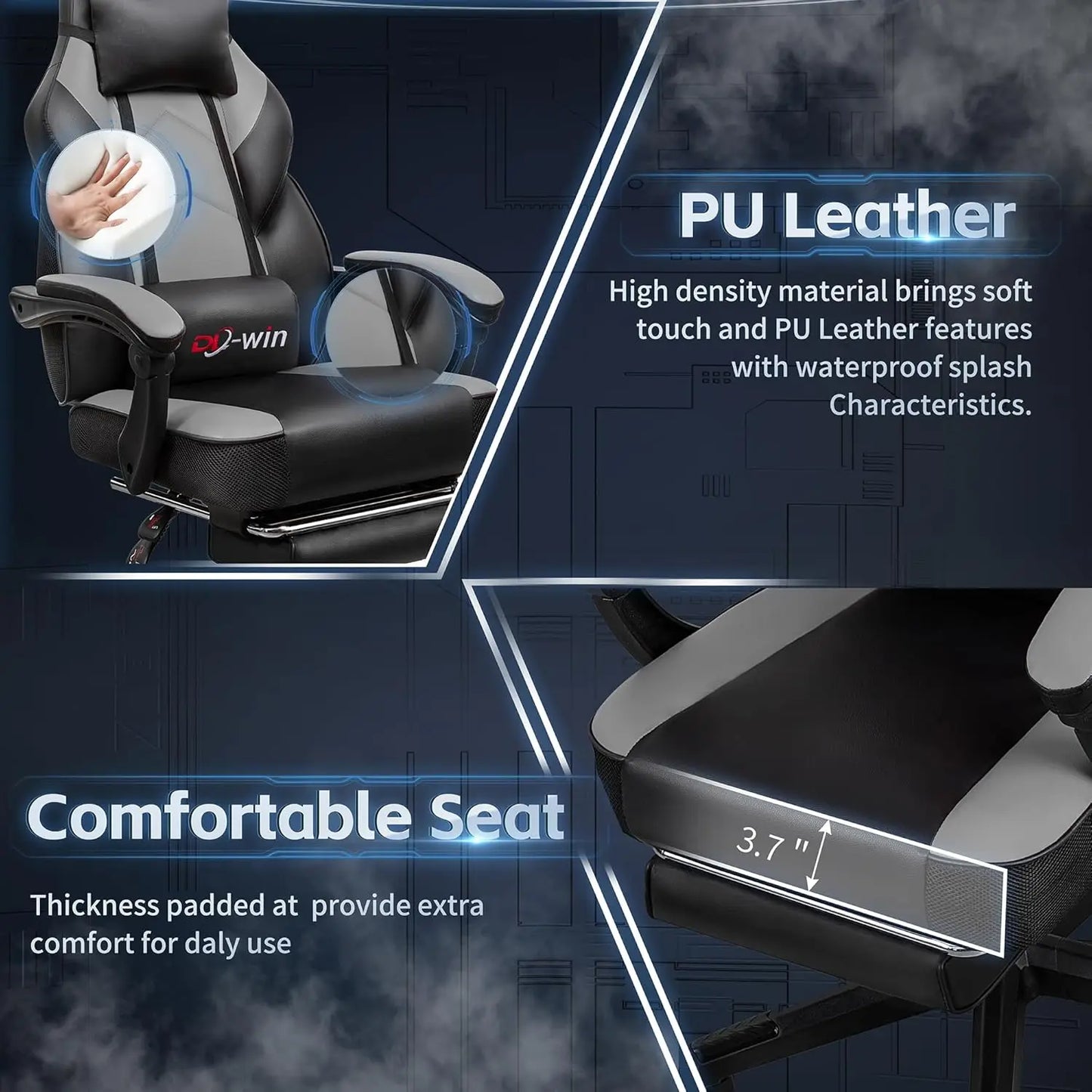 Gaming Chairs for Adults, Computer Chair with Footrest and High Back, Big and Tall Gamer Chair's with Massage, Customized
