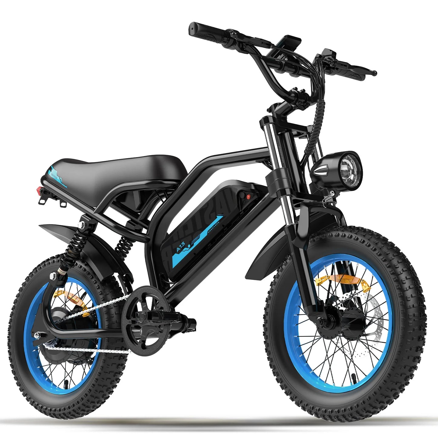 VDL Mountain Electric Bike , 16" Fat Tire Ebike, Wider Seat 250W Peak Motor, Removable Battery, Front Fork Suspension