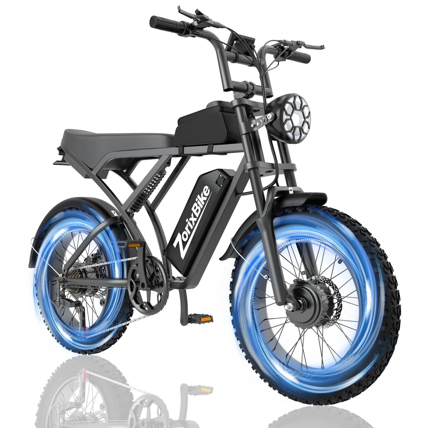 ZorixBike Z6 Adult Ebike 1500W Motor 48V20Ah Lithium Battery High-Tensile Steel Frame Full-Color LED Display 7-Speed Gears