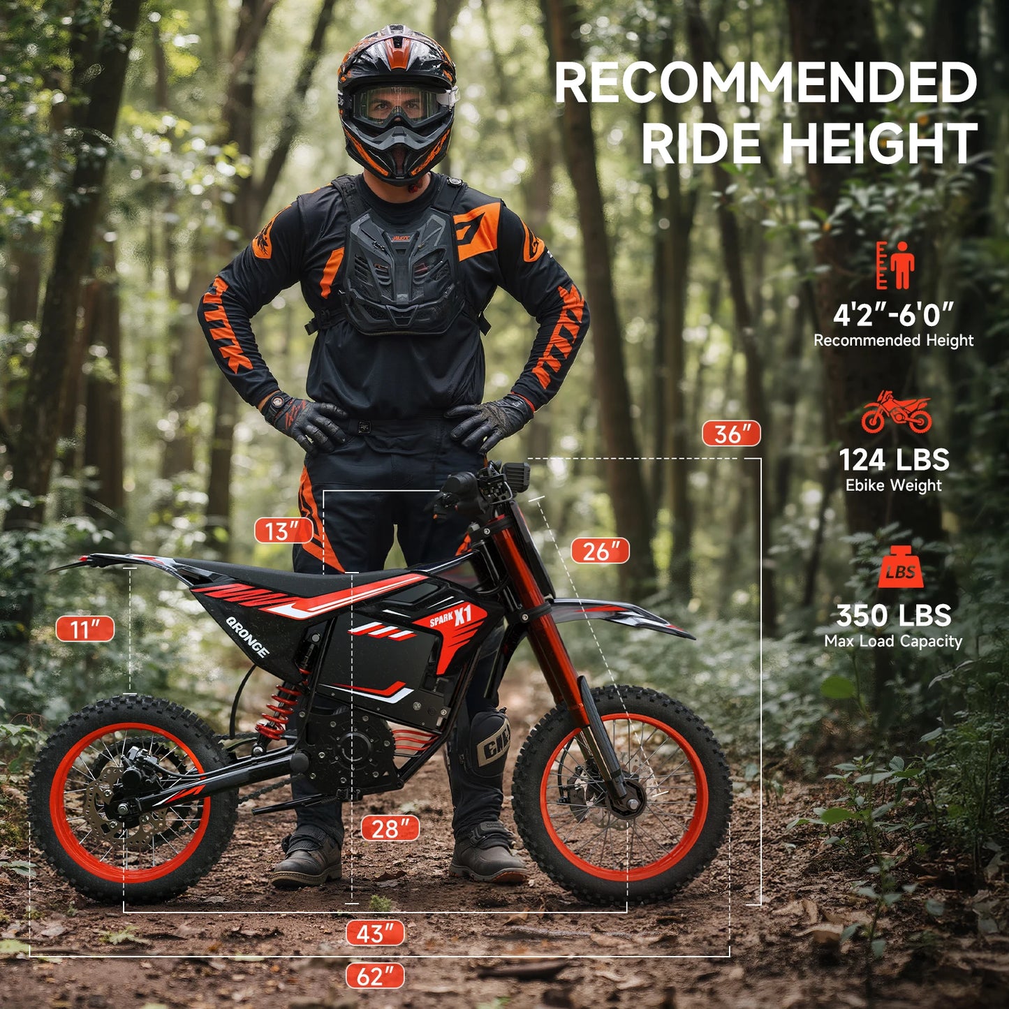 Electric Dirt Bike for Adults Teens 4500W Peak 60V 28.8Ah Battery Up to 60 Miles 50MPH Electric Motorcycle 14"/12" Fat Tire Mountain Off-Road E-Bike