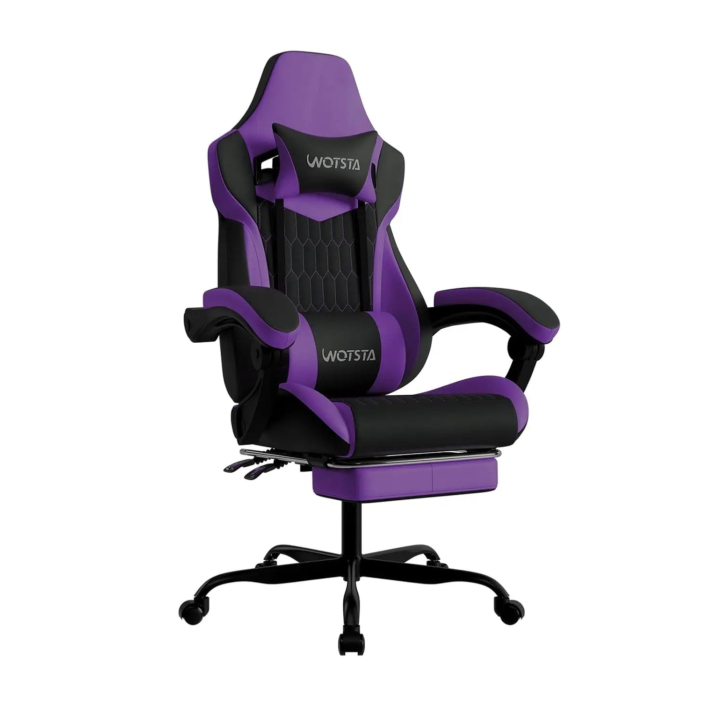 Gaming Chair with Footrest, High Back Gaming Chairs PVC Leather Ergonomic Gamer Chair with Adjustable Headrest, Customized